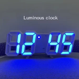 Table 3D LED Digital Alarm Clock Wall Clock Time/Date/Temperature for Home Kitchen Offices Clock Decoration Garden Clocks